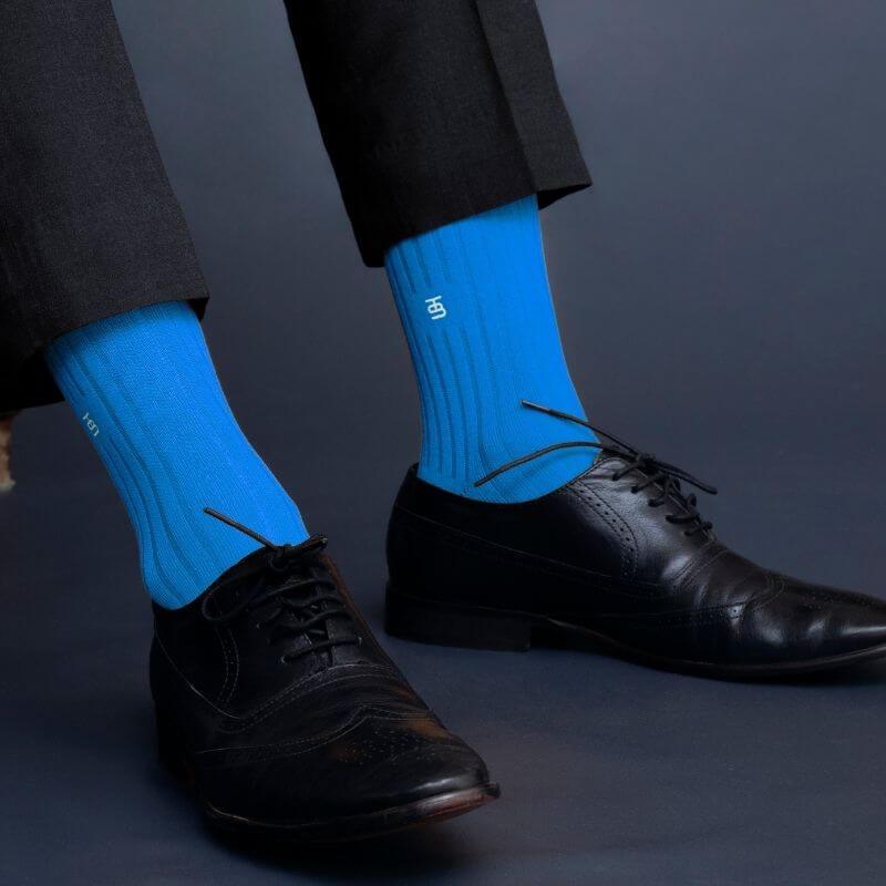 Socksoho Luxury Men Socks Brash Blue | Grocsy