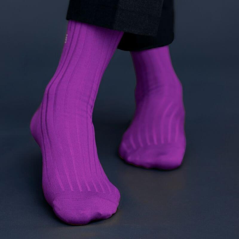 Socksoho Luxury Men Socks Resplendent Purple | Grocsy