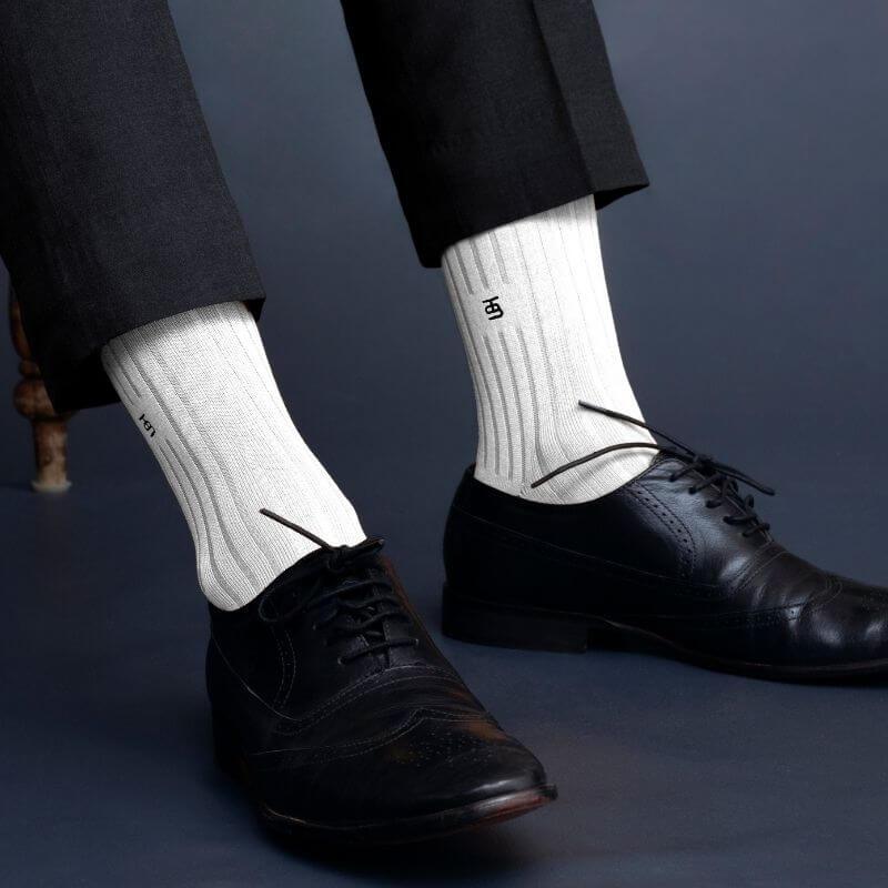 Socksoho Luxury Men Socks Ritzy Cream | Grocsy