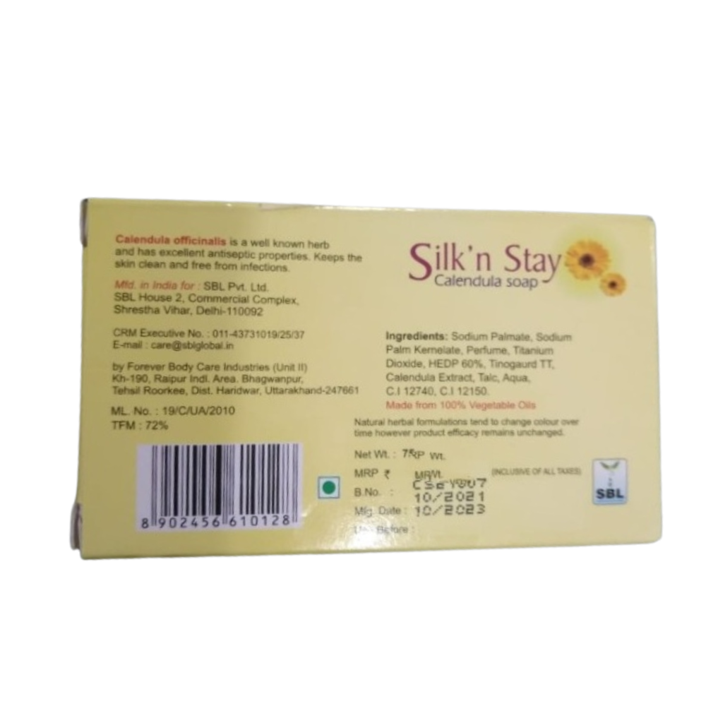 SBL Homeopathy Silk N Stay Antiseptic Calendula Soap | Grocsy