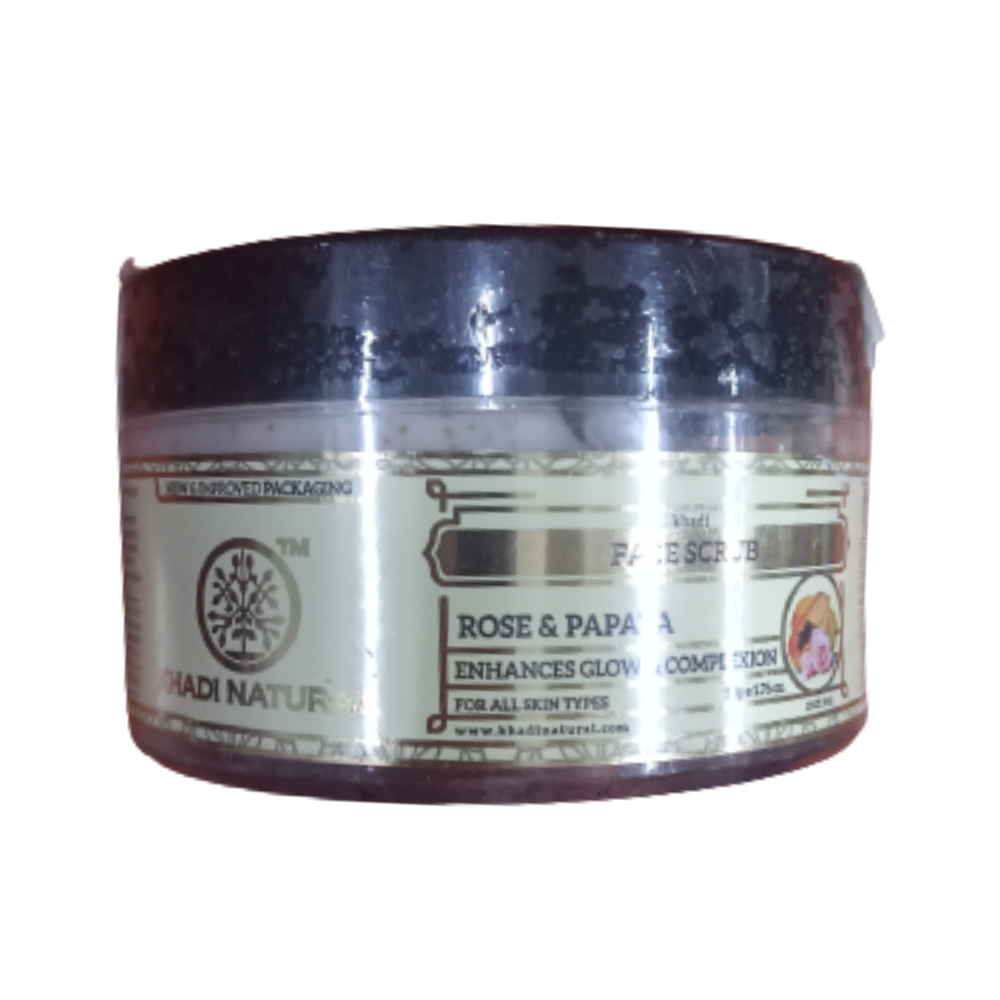 Khadi Natural Rose & Papaya Ayurvedic Face Scrub | Grocsy