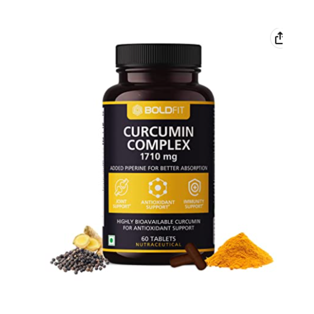 Boldfit Curcumin Complex 1700mg Tablets | Grocsy