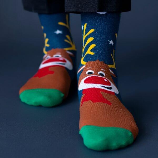Socksoho Luxury Men Socks Happy Reindeer Edition | Grocsy
