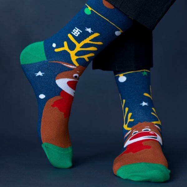 Socksoho Luxury Men Socks Happy Reindeer Edition | Grocsy