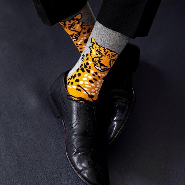 Socksoho Luxury Men Socks Fearless Leopard | Grocsy