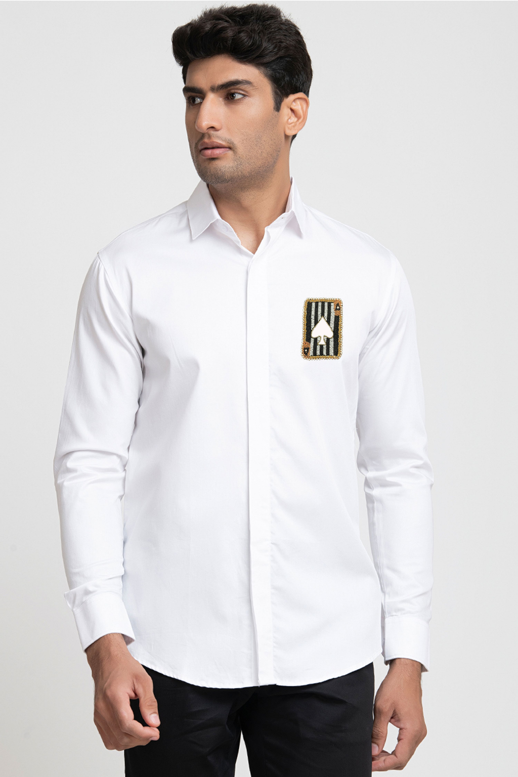 Card Shaped Embroidery Shirt by Hilo Design | Grocsy