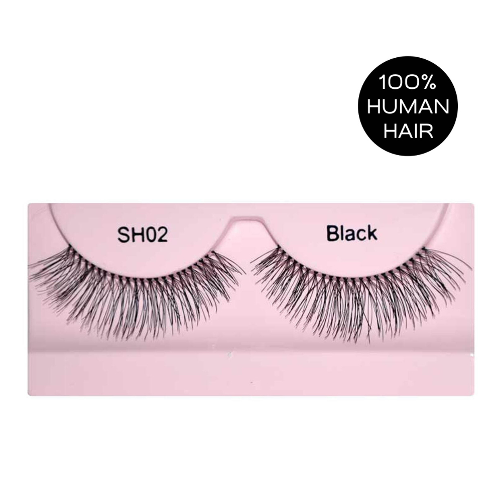 Glamgals Hollywood-U.S.A Stylish Black Soft Thick Reusable False Eye Lashes For Women - SH02 | Grocsy