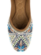 Desi Colour Women Indian Ethnic Footwear-Navy Blue Criss Cross | Grocsy