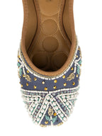 Desi Colour Women Indian Ethnic Footwear-NAVY Blue Criss Cross 1 | Grocsy