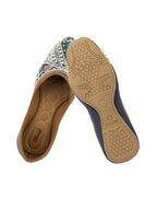 Desi Colour Women Indian Ethnic Footwear-Navy Blue Criss Cross | Grocsy