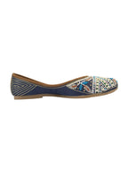 Desi Colour Women Indian Ethnic Footwear-Navy Blue Criss Cross | Grocsy