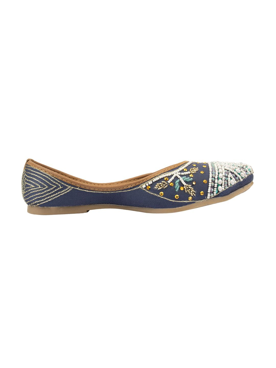 Desi Colour Women Indian Ethnic Footwear-NAVY Blue Criss Cross 1 | Grocsy