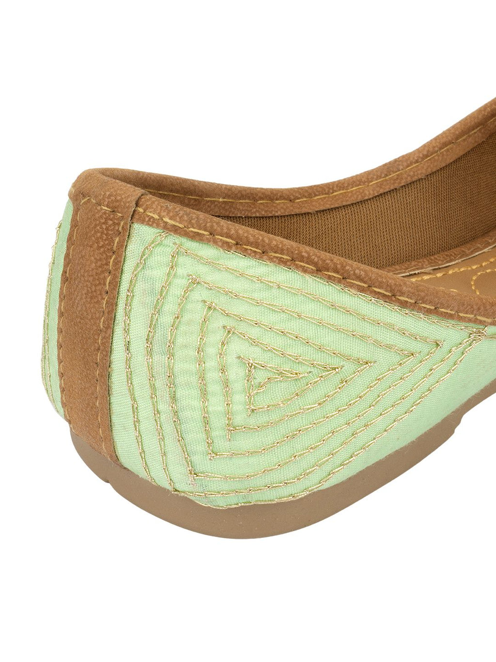 Desi Colour Women Indian Ethnic Footwear-Sea Green Vase | Grocsy