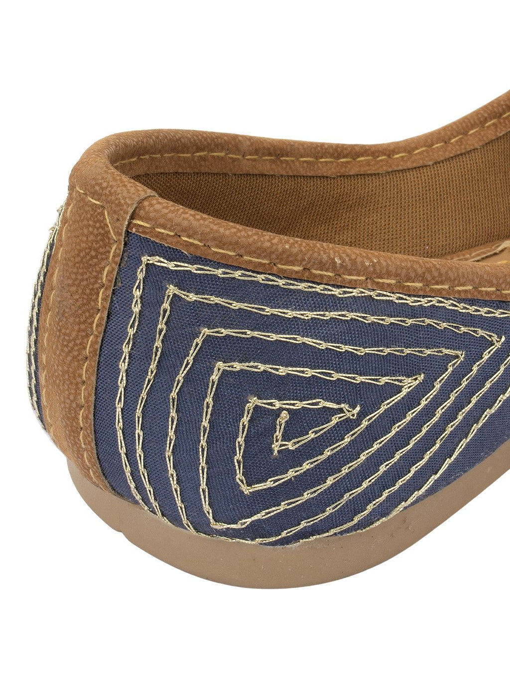 Desi Colour Women Indian Ethnic Footwear-Navy Blue Criss Cross | Grocsy