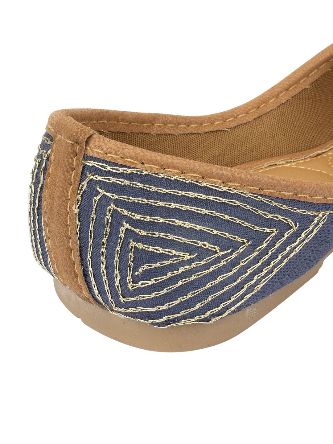 Desi Colour Women Indian Ethnic Footwear-NAVY Blue Criss Cross 1 | Grocsy