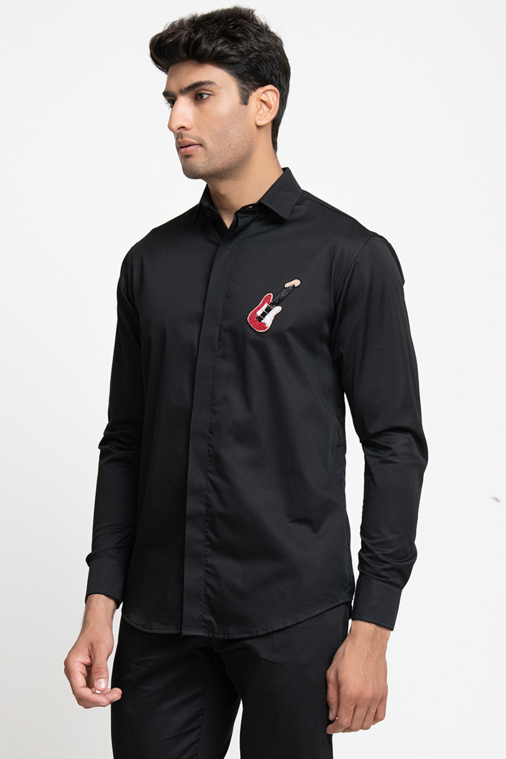 Guitar Embroidery Shirt by Hilo Design | Grocsy