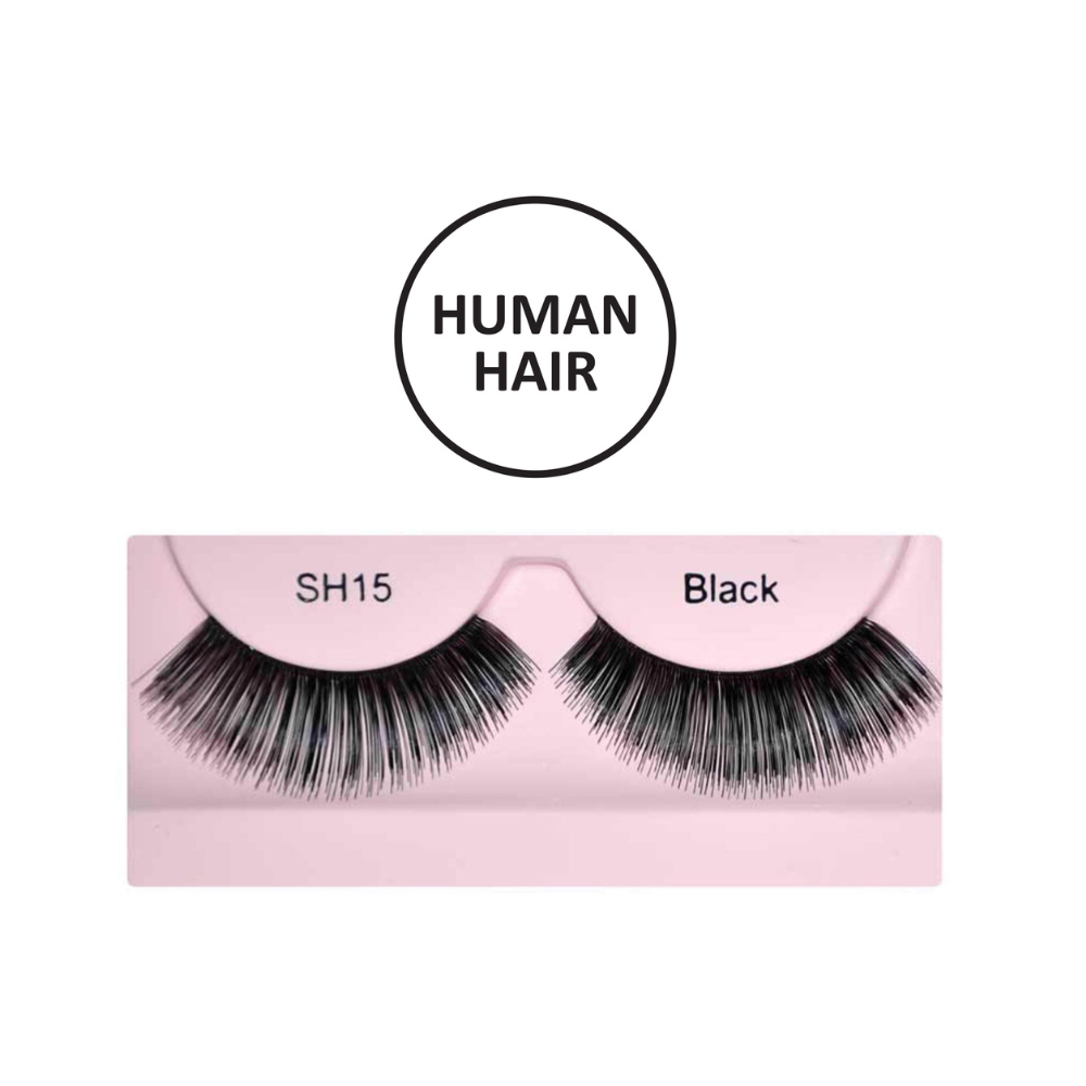 Glamgals Hollywood-U.S.A Stylish Black Soft Thick Reusable False Eye Lashes - SH15 | Grocsy