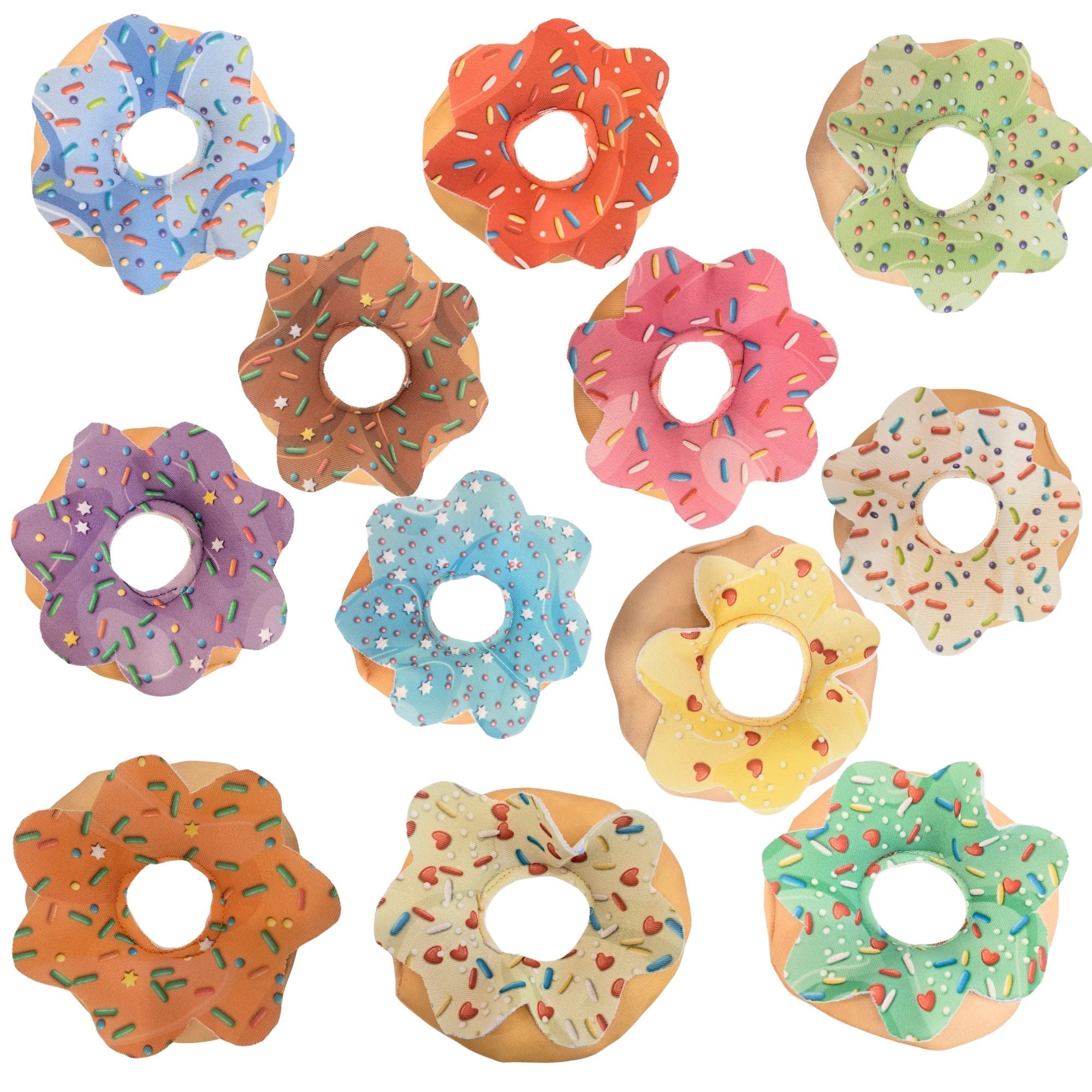 The Small Wonderland Pretend Play Donut Shop Set – 12 Colorful Fabric Donuts with Play Menu, ATM Cards, Money, and Shop Poster | Grocsy