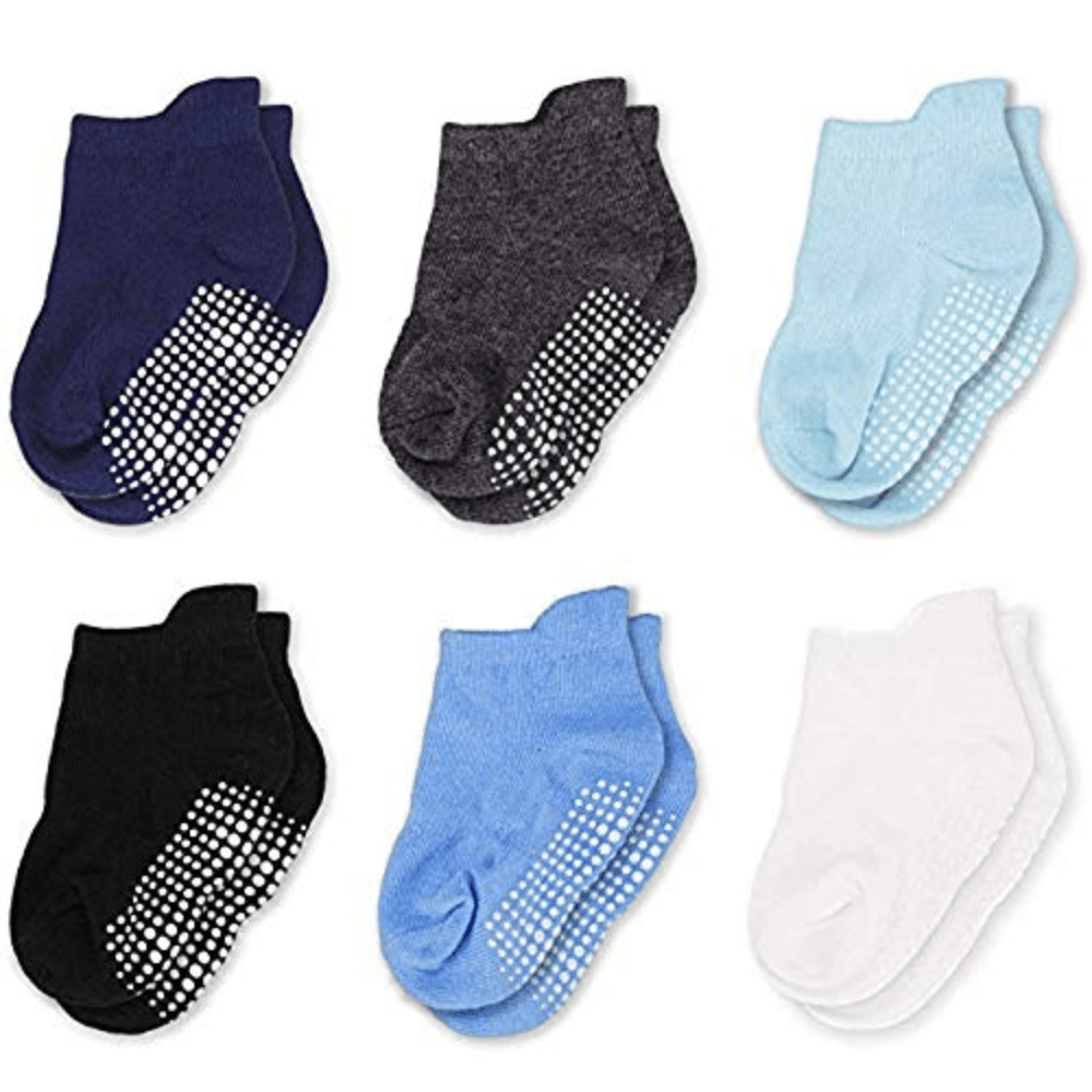 AHC Baby Socks Anti Slip Anti Skid Soft Cotton Blended Ankle length Socks With Grip | Grocsy