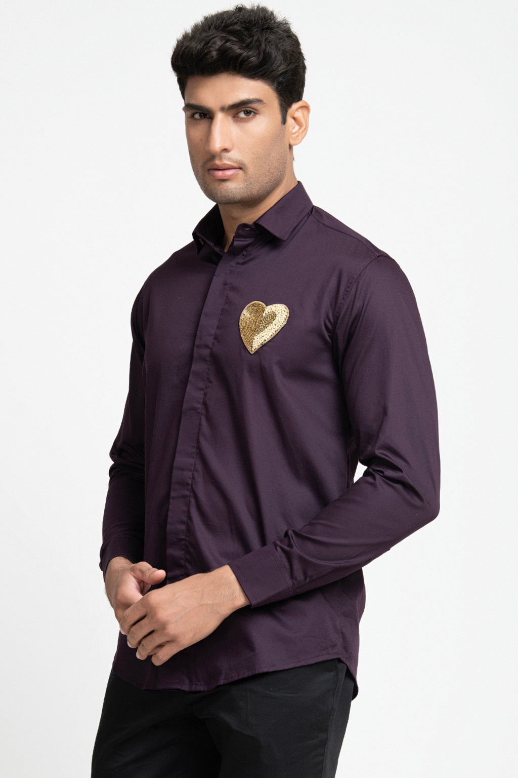 Heart Embroidery Shirt by Hilo Design | Grocsy