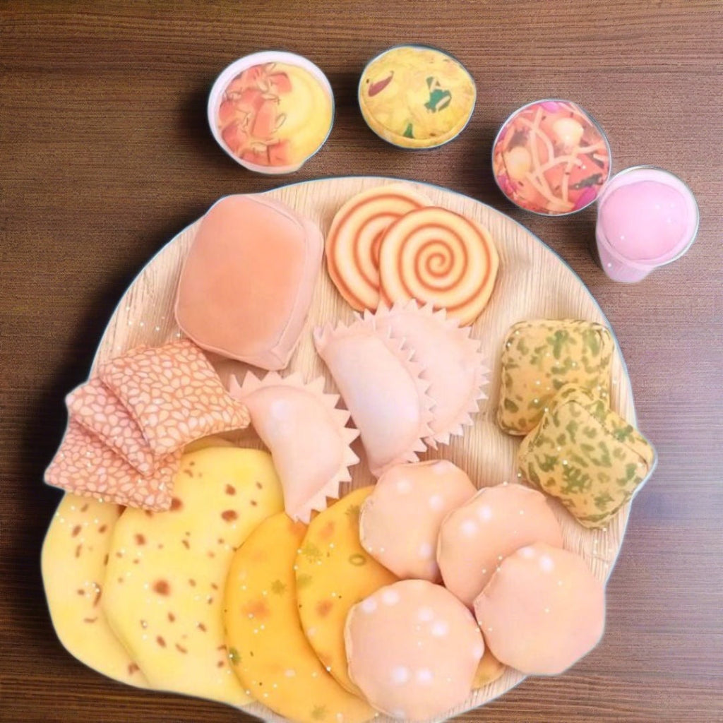 The Small Wonderland Maratha Samrat Thali -Maharashtrian food Inspired pretend Fabric Toys | Grocsy