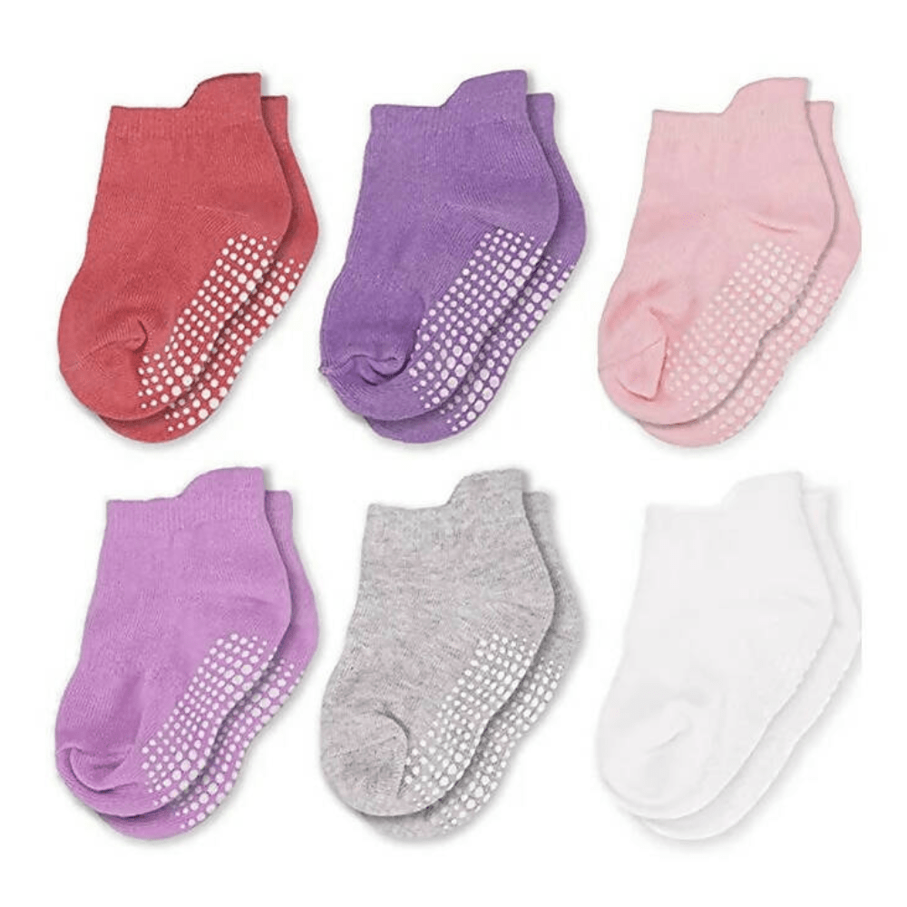 AHC Baby Socks Anti Slip Anti Skid Soft Cotton Blended Ankle length Socks With Grip | Grocsy