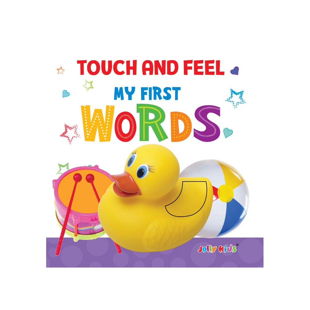 Jolly Kids Touch and Feel Board Book: My First Words| Picture Book for Kids Ages 1-4 Years| Touch & Feel Activity Book | Grocsy