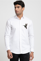 Bird Embroidered Shirt by Hilo Design | Grocsy