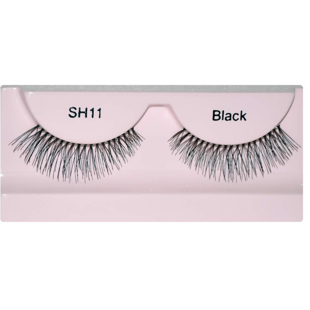 Glamgals Hollywood-U.S.A Stylish Black Soft Thick Reusable False Eye Lashes For Women - SH11 | Grocsy