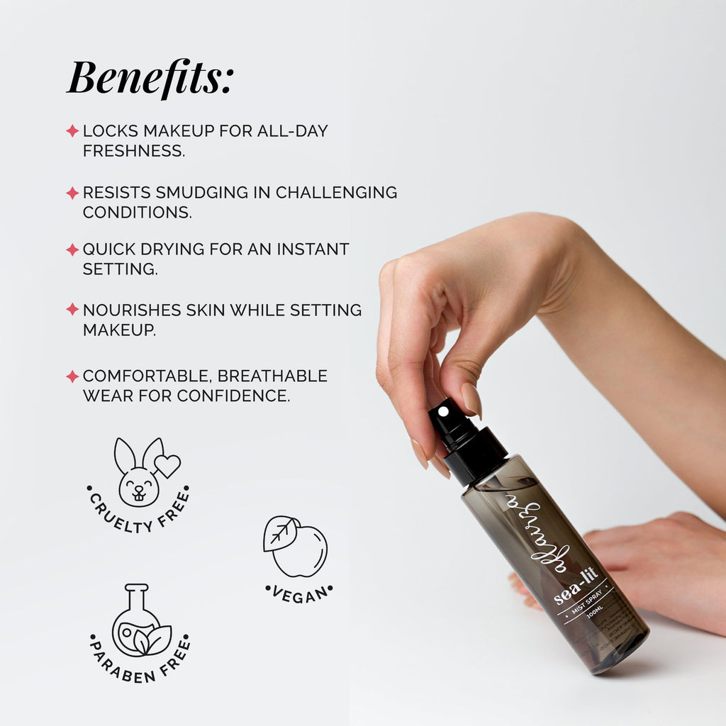 Aflairza Sea-lit Makeup Fixing Spray for Long-Lasting Hold, Sweat & Humidity Resistant | Grocsy