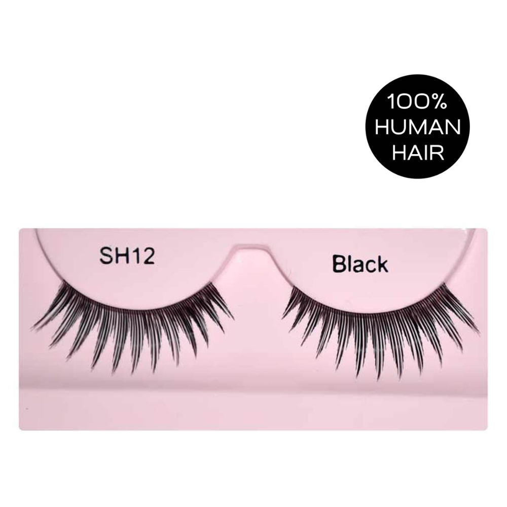 Glamgals Hollywood-U.S.A Stylish Black Soft Thick Reusable False Eye Lashes For Women - SH12 | Grocsy