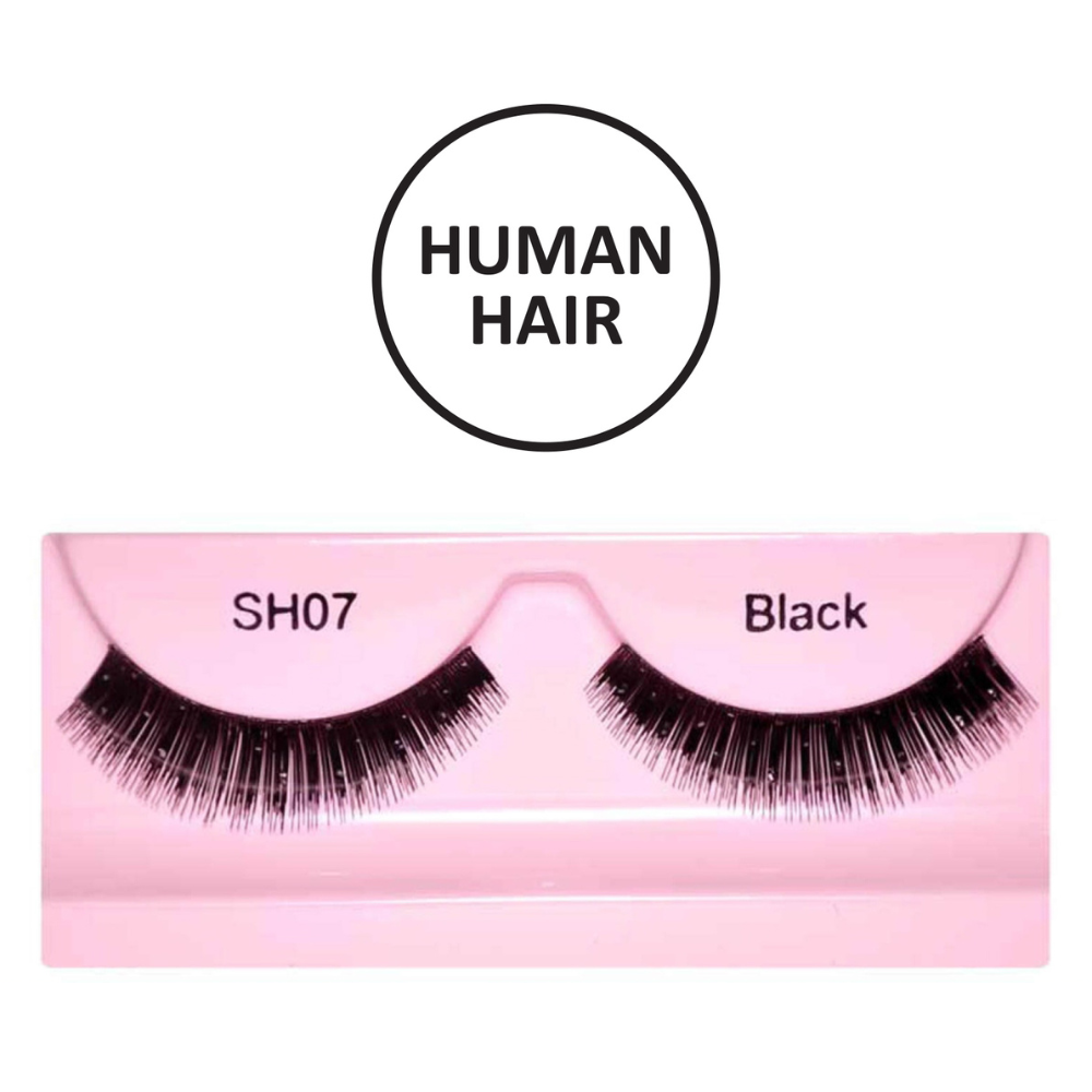 Glamgals Hollywood-U.S.A Stylish Black Soft Thick Reusable False Eye Lashes - SH07 | Grocsy