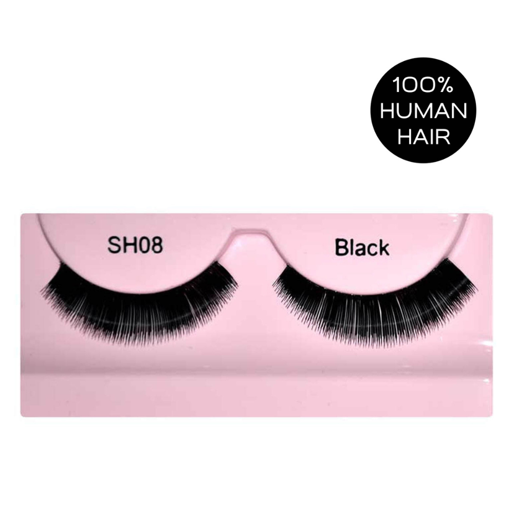 Glamgals Hollywood-U.S.A Stylish Black Soft Thick Reusable False Eye Lashes For Women - SH08 | Grocsy