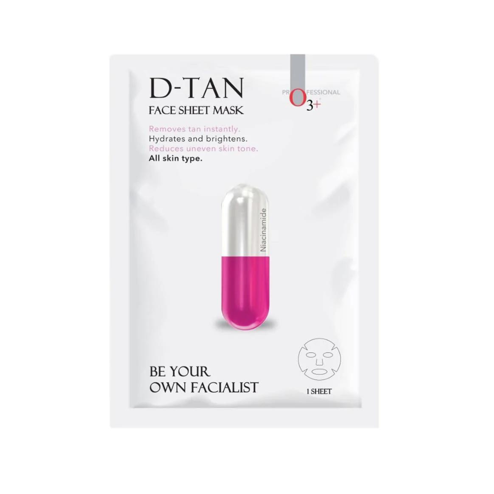 Professional O3+ D-Tan Face Sheet Mask | Grocsy