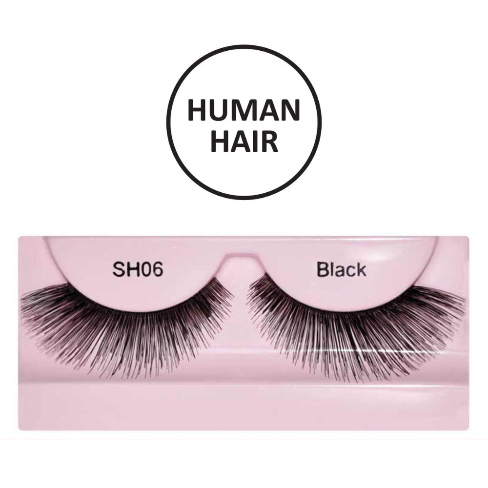 Glamgals Hollywood-U.S.A Stylish Black Soft Thick Reusable False Eye Lashes - SH06 | Grocsy