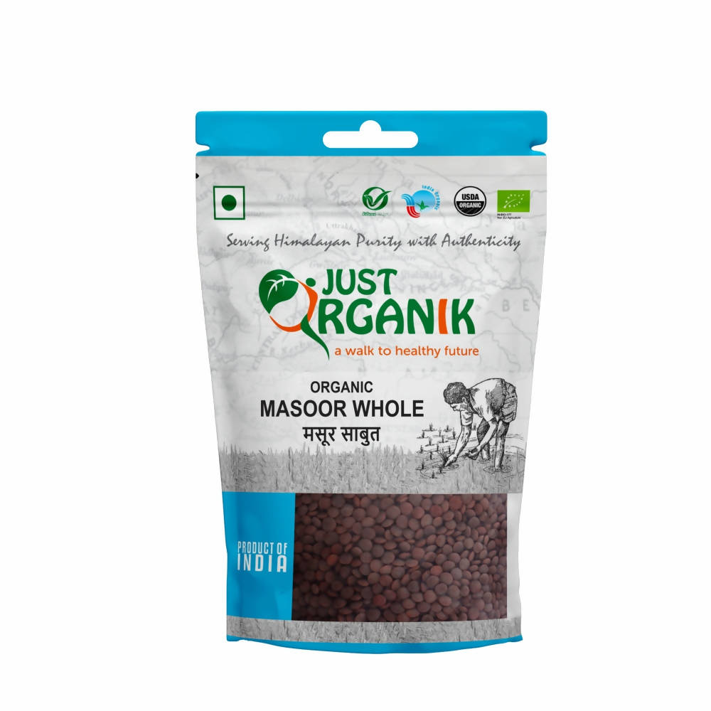 Just Organik Masoor Whole (Kali Masoor) | Grocsy