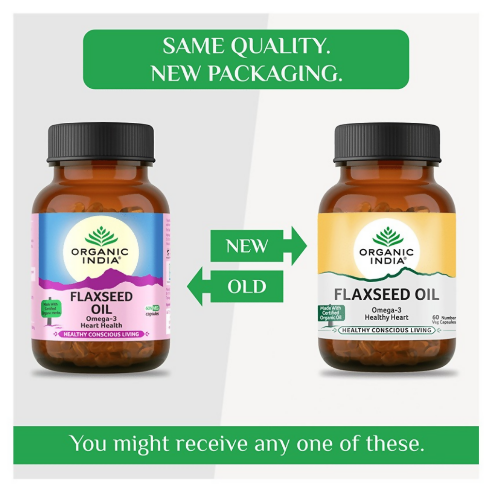 Organic India Flaxseed Oil Capsules | Grocsy