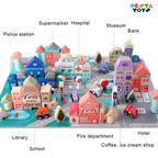 Nesta Toys 115 Pieces Wooden City Building Blocks, Stacking Educational Toys |Building Toys for Creative Play (3+ Years) | Grocsy