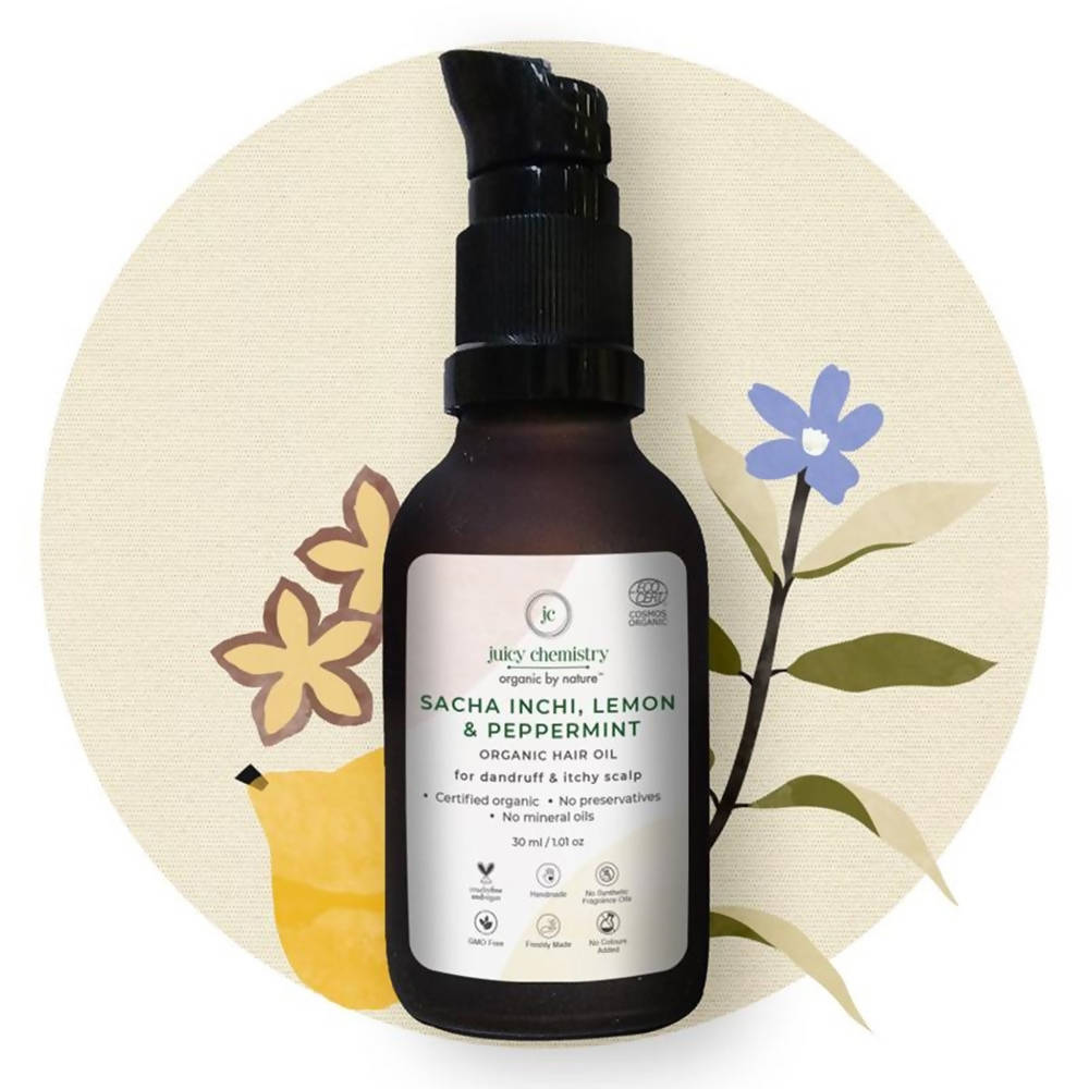 Juicy Chemistry Sacha Inchi, Lemon & Peppermint Organic Hair Serum | Grocsy