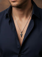 NVR Men's Arrow Shaped Silver Plated Pendant with Chain | Grocsy
