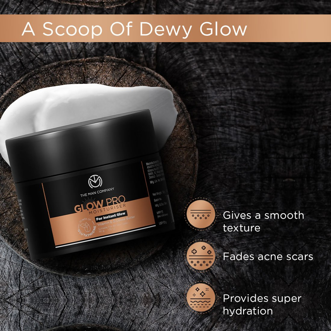 The Man Company Glow Pro Non-Sticky Daily Moisturizer For Instant Glow | Grocsy