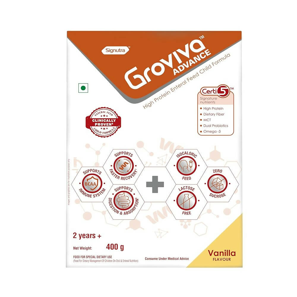 Groviva Advance High Protein Enteral Feed Child Formula Powder - Vanilla Flavor | Grocsy