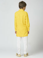 Joban Fashion Kids Island Full Sleeves Cotton Kurta and Pyjama Set with Sequin work - Yellow | Grocsy