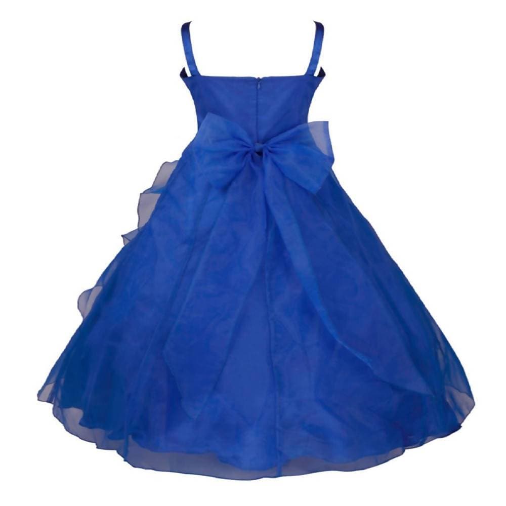 Asmaani Baby Girl's Blue Colour Satin A-Line Maxi Full Length Dress (AS-DRESS-22089) | Grocsy