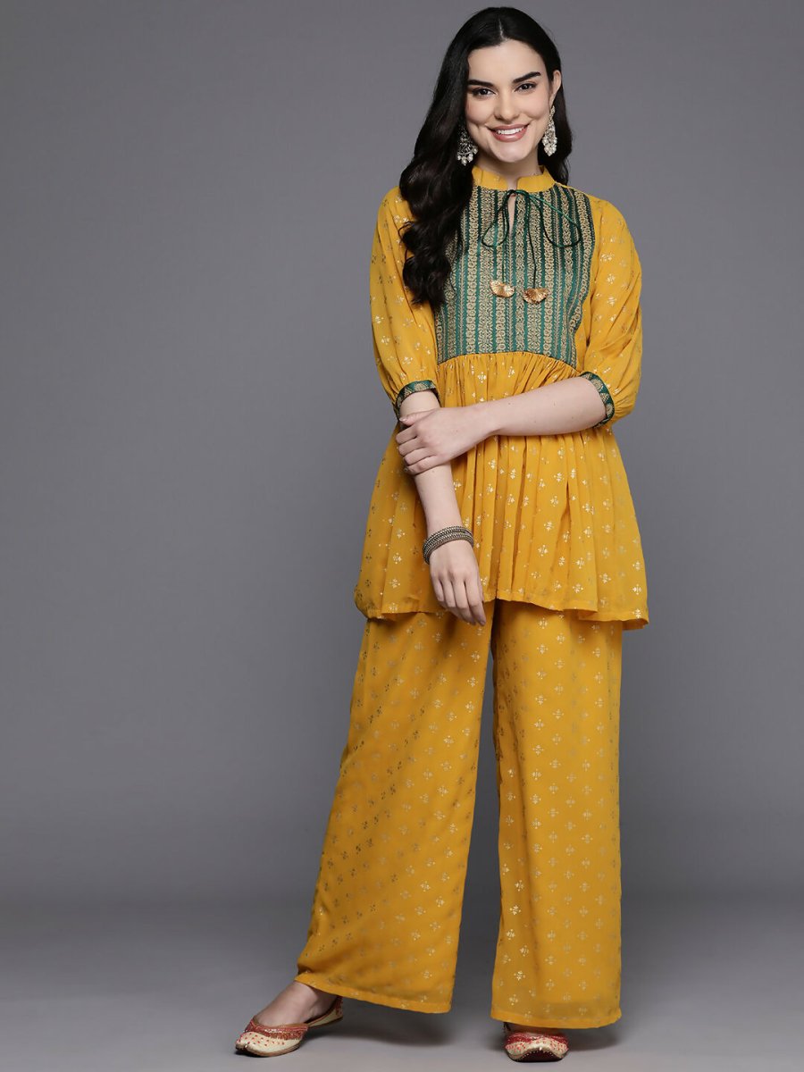 Ahalyaa Women's Traditional Wear Co-ods - Mustard | Grocsy