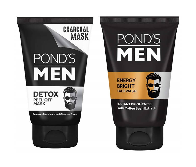 Ponds Men's Energy Bright Face Wash And Men Detox Peel Off Mask | Grocsy
