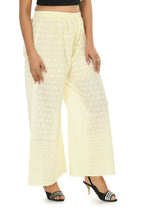 Mominos Fashion Moeza Cotton Off White Chikan Work Palazzo | Grocsy