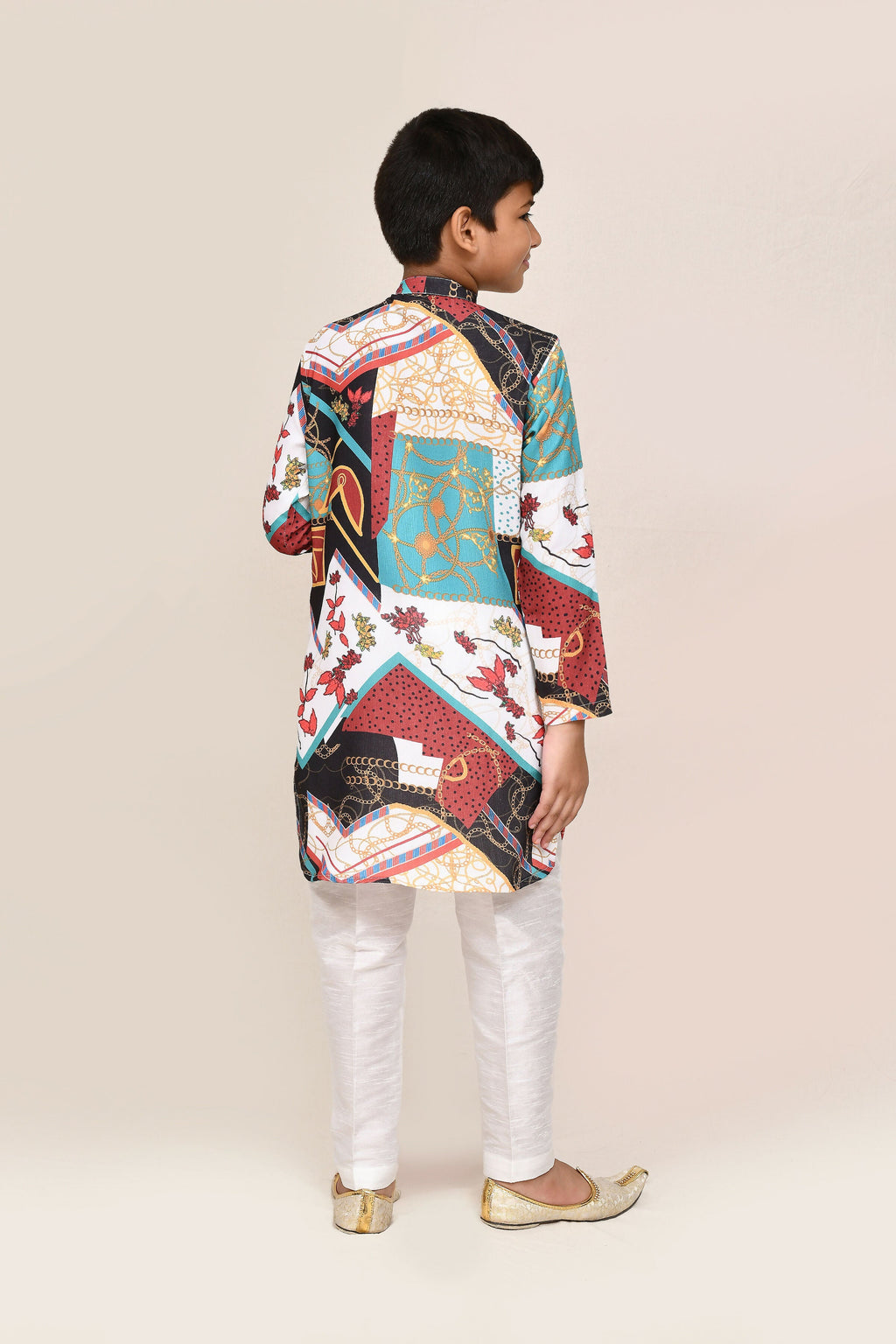 Joban Fashion Cotton Silk Multicolor Kurta With Straight Fit Pant | Grocsy