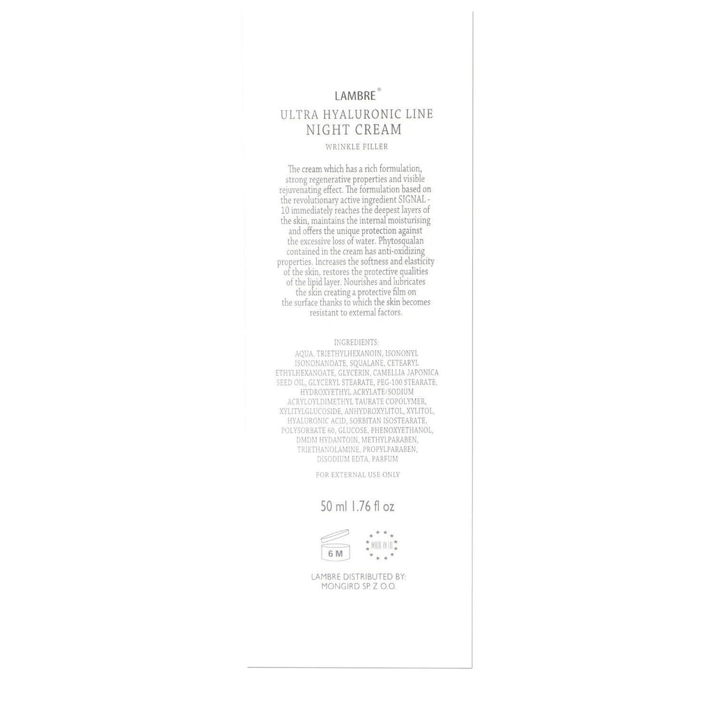Lambre Ultra Hyaluronic Line Night Cream Wrinkle Filler | Grocsy