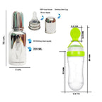 Goodmunchkins Stainless Steel Feeding Bottle, Food Feeder & Fruit Feeder Combo for Baby (Green-Green, 220ml) | Grocsy